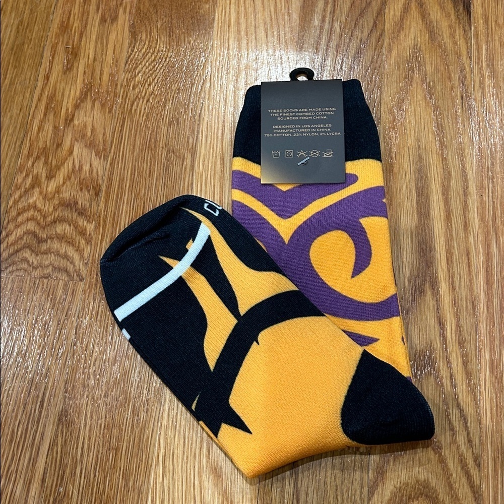 HGC Orange Purple Casual tall crew Socks men’s small medium new - Picture 7 of 7